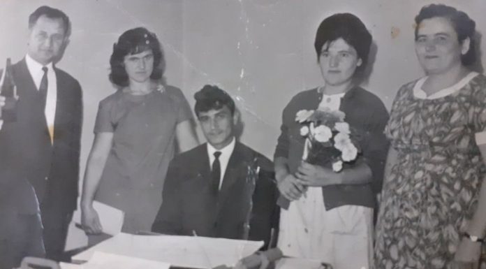 Регистрација на брак на Томче и Босилка-Илинден во 1965 година